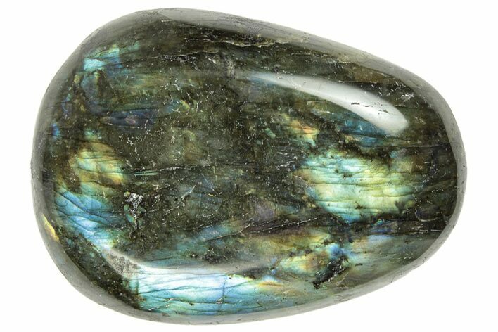 Flashy, Polished Labradorite Palm Stone - Madagascar #254727